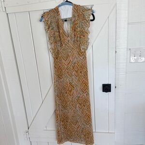 Chic Geometric Patterned Midi Dress